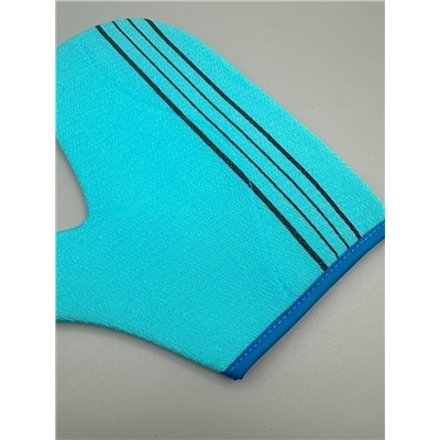 Bath Towel Мочалка-рукавица для душа с пилинг-эффектом, уплотненная, голубой
