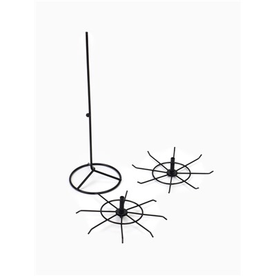 Вертушка, 2 яруса по 8 крючков, 21.5×21.5×41 см, чёрная