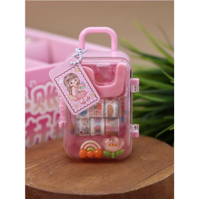 Канцелярский набор DIY в шкатулке "Suitcase", pink, шоу-бокс 16 шт.