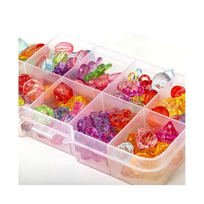 Набор BEADS SET для творчества и рукоделия,200 бусин,10 видов,прозрачные, нить, BRAUBERG KIDS,664694
