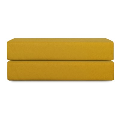 Простыня на резинке из премиального сатина горчичного цвета из коллекции Essential, 200х200х30 см