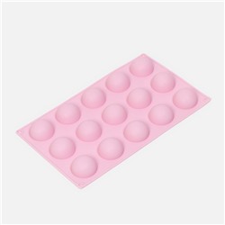 Форма для выпечки Доляна «Полусферы», силикон, 29×17 см, 15 ячеек (d=4 см), МИКС