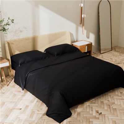 Постельное бельё Этель 1,5 сп "Jet black" 143х215, 150х215, 50х70+3-2 шт, мако-сатин, 114г/м2