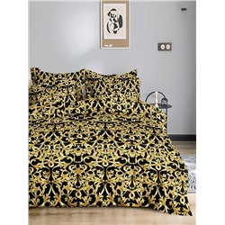 Постельное белье полисатин на молнии / Золотой вензель