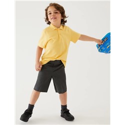 2pk Boys' Slim Leg Plus Fit School Shorts (4-14 Yrs)