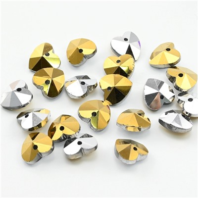 Бусина акриловая Сердце 10*10мм цв.золотистый