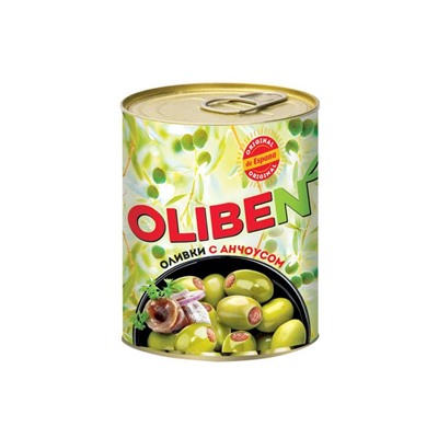 «OLIBEN», оливки крупные с анчоусами, 290 мл
