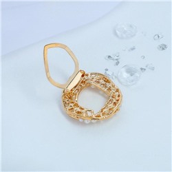 Зажим для платка «Жемчужный круг», белый в золоте