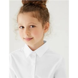 3pk Girls' Longer Length Easy Iron School Shirts (4-18 Yrs)