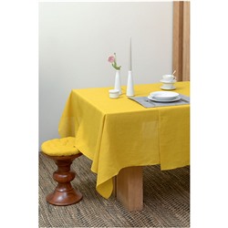 Скатерть из стираного льна горчичного цвета из коллекции Essential, 150х250 см