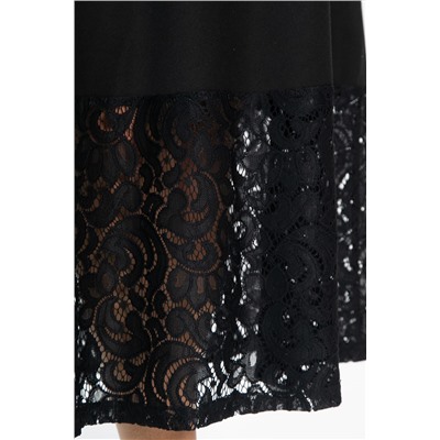 Юбка с кружевом Элегия (черная) Ю14913-10М