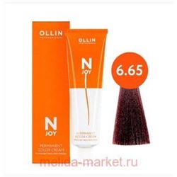 OLLIN "N-JOY" 6/65 – темно-русый красно-махагоновый, перманентная крем-краска для волос 100мл