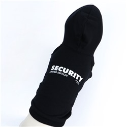 Толстовка Security для собак (футер), размер M (ДС 26, ОШ 36-38, ОГ 46-50), чёрная