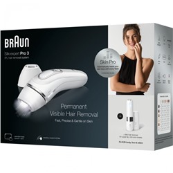 Braun IPL System quot;Silk-expert Pro PL3129 + Mini-Gesichtsrasiererquot; in Weiss & Silber  Система IPL "Silk-expert Pro PL3129 + Mini Face Shaver" в белом и серебристом