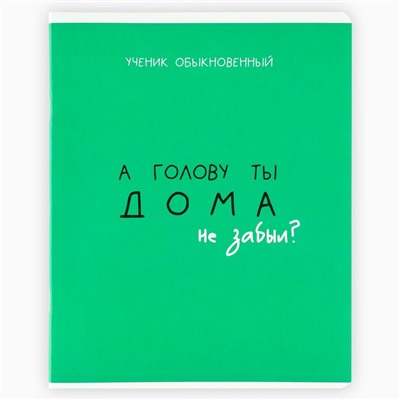 Тетрадь в клетку, 48 л., А5, на скрепке, блок №2 «Типичный ученик», твин лак, уф лак, МИКС