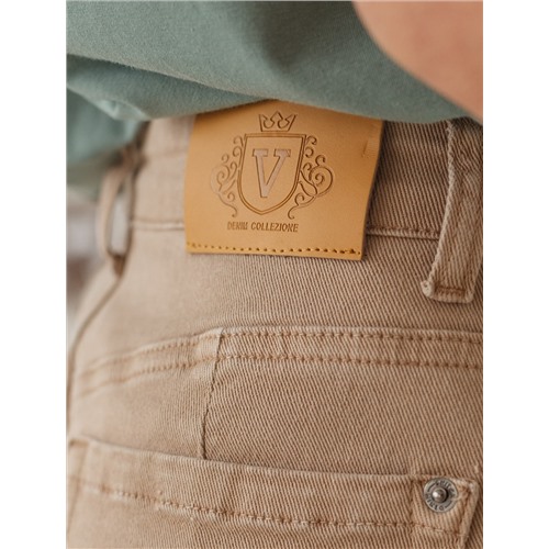 Джинсы Vilatte mom-fit из эластичного денима, бежевый, р.52-54