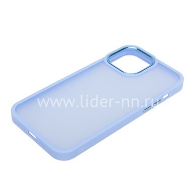 Задняя панель для  iPhone 13 Pro Max 6.7" Силикон прозрачный/матовый (сиреневая)