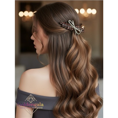 Заколка автомат для волос с кристаллами «Блеск элегантности» ЭЛЗ13/05