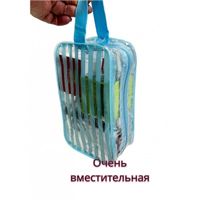 Косметичка-сумка с ручками женская прозрачная