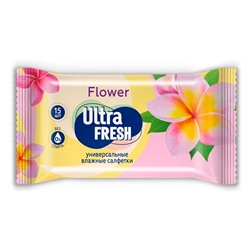 Салфетки влажные Ultra Fresh & Flower Fruit, 15 шт.