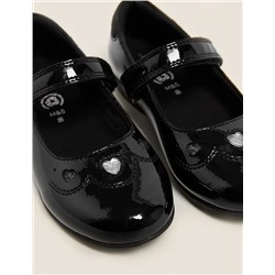 Kids' Leather Riptape School Shoes (8 Small - 1 Large)