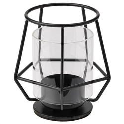 PÄRLBAND, Teelichthalter, schwarz,, 10 cm