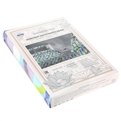 Постельное белье, комплект 1,5 спальный "Идилия, бирюза", 3 предмета: пододеяльник 145х215см, простыня 150х215см, 1 наволочка 50х70см с клапаном-запахом, бязь "Комфорт" 121г/м2, хлопок 100%, упаковка "эконом" ПВХ 32х41х2,5см, "Домашняя мода" (Россия)