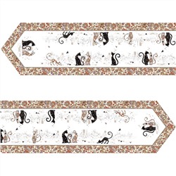 ДОРОЖКА НА СТОЛ "ПАРИЖСКИЕ КОТЫ", 45Х300СМ, 100% ХЛОПОК,ТВИЛ