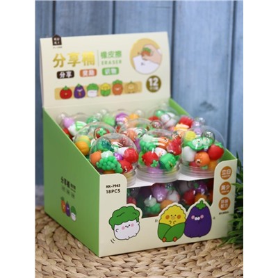 Набор ластиков "Vegetables", шоу-бокс 18 шт.