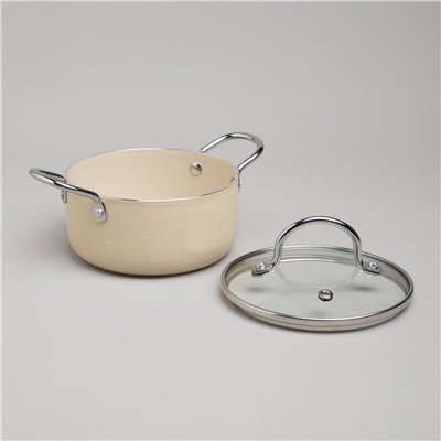 КАСТРЮЛЯ AGNESS С АНТИП. ПОКР.  И СТЕКЛ. КРЫШКОЙ 950 МЛ, 14*7 СМ