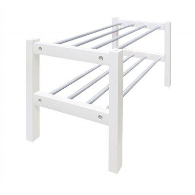 Полка для обуви Альберо SHT-SR9-4
                        беленый / алюм.металлик