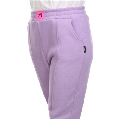 07 LILAC Брюки спортивные женские на флисе (100% хлопок) 7986