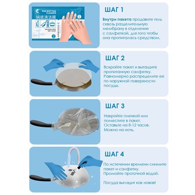 Средство для удаления въевшейся грязи и нагара для кастрюль и сковородок, 120 гр. Жидкость + Салфетка