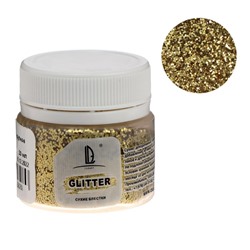 Декоративные блёстки LUXART LuxGlitter (сухие), 20 мл, золото крупное