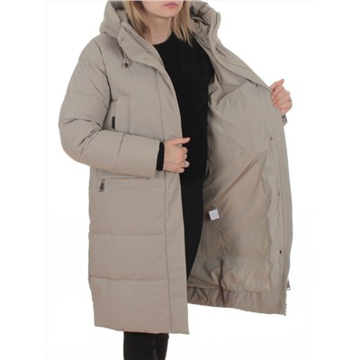 2129 BEIGE Пальто зимнее женское (200 гр. холлофайбер)