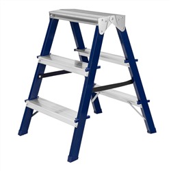 Стремянка двусторонняя 3 ступени, стальная, Сибртех