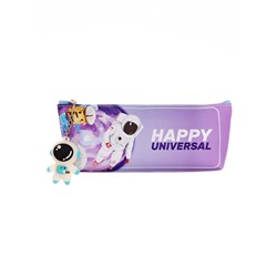 Пенал школьный на молнии  Космонавт, с подвеской