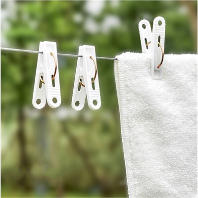 Набор бельевых прищепок 20 шт. БЕЛЫЕ