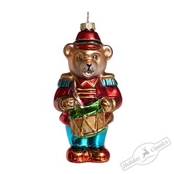 Медвежонок-барабанщик (стекло) 6х6,5х12,5 см