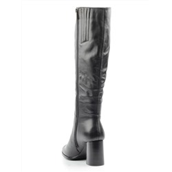 02-K83-D1 BLACK Сапоги зимние женские (натуральная кожа, натуральный мех (еврозима))