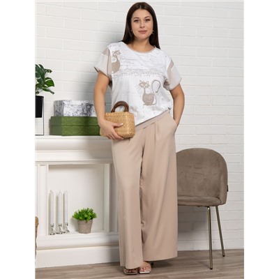 Блуза Алтея (белая/бежевый) Б15365-20М