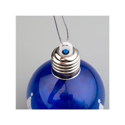 Набор ёлочных шаров «Зимний пейзаж», 2 шт., d=8 см, 1 LED, от батареек, свечение RGB