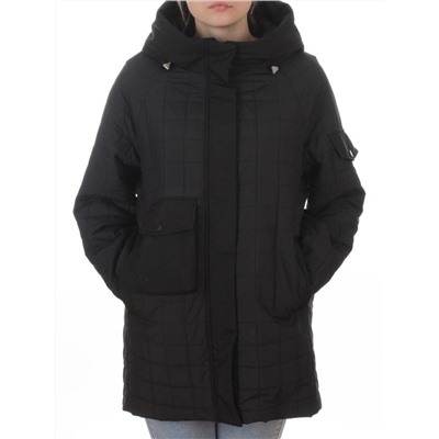 9608 BLACK Куртка стеганная демисезонная женская (100 гр. синтепон)