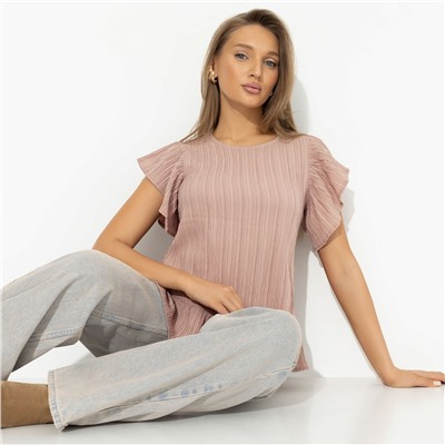 Блуза из жатой ткани, Потому что нужно! (коричневая)