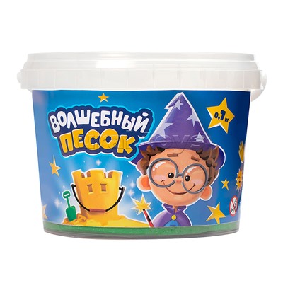Кинетический песок "Волшебный песок" 2400 гр., ведерко, зеленый