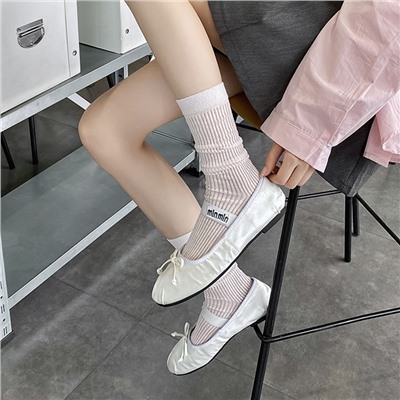 Ultra thin breathable colored summer knee socks, mid-length, city style, absorbs sweat and smell
