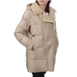033 BEIGE Куртка зимняя облегченная женская (холлоффайбер 150 гр., искусственная дубленка)