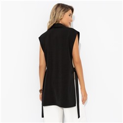 Жилет в тонкую полоску, Сама себе босс в полоску (чёрный)