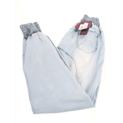 1124 LT. BLUE Брюки женские укороченные (95% хлопок, 5% эластан)