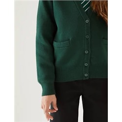 Girls' Cotton Rich School Cardigan (3-16 Yrs)